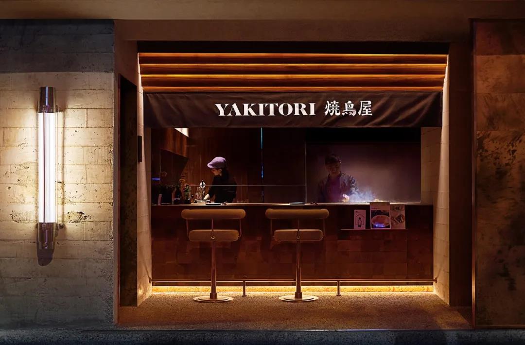 日式餐饮店装修设计，明暗与线条对比