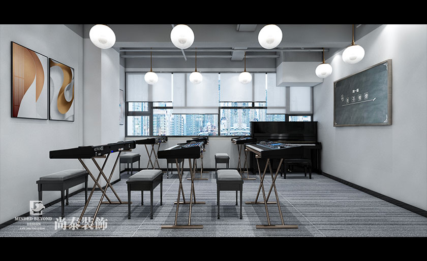 140平米简约钢琴培训机构空间设计 | 妙起音筑