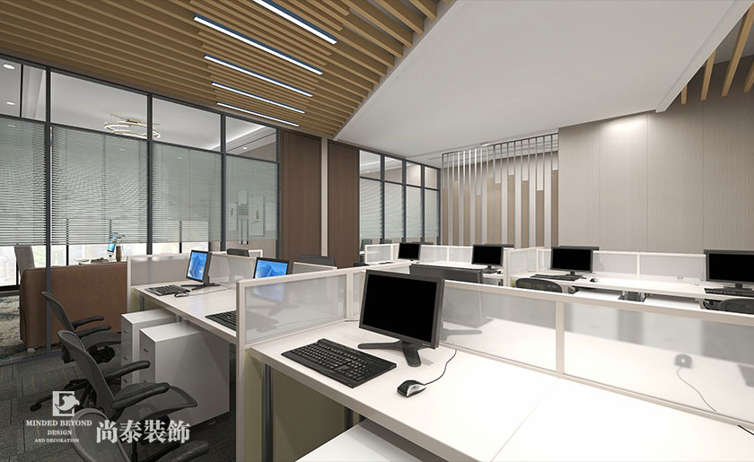 80平米科技公司办公室装修设计效果图 | 彩域创新