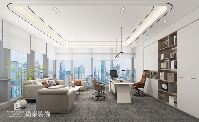 办公室装饰设计：深圳宝安前海人寿金融中心220平米电气公司写字楼装修