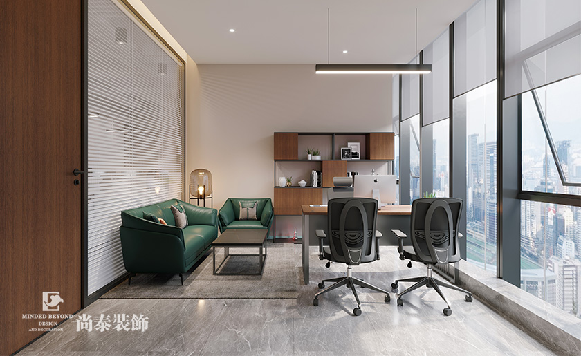 深圳福田办公室装修：汉国中心220平米科技公司写字楼办公室设计